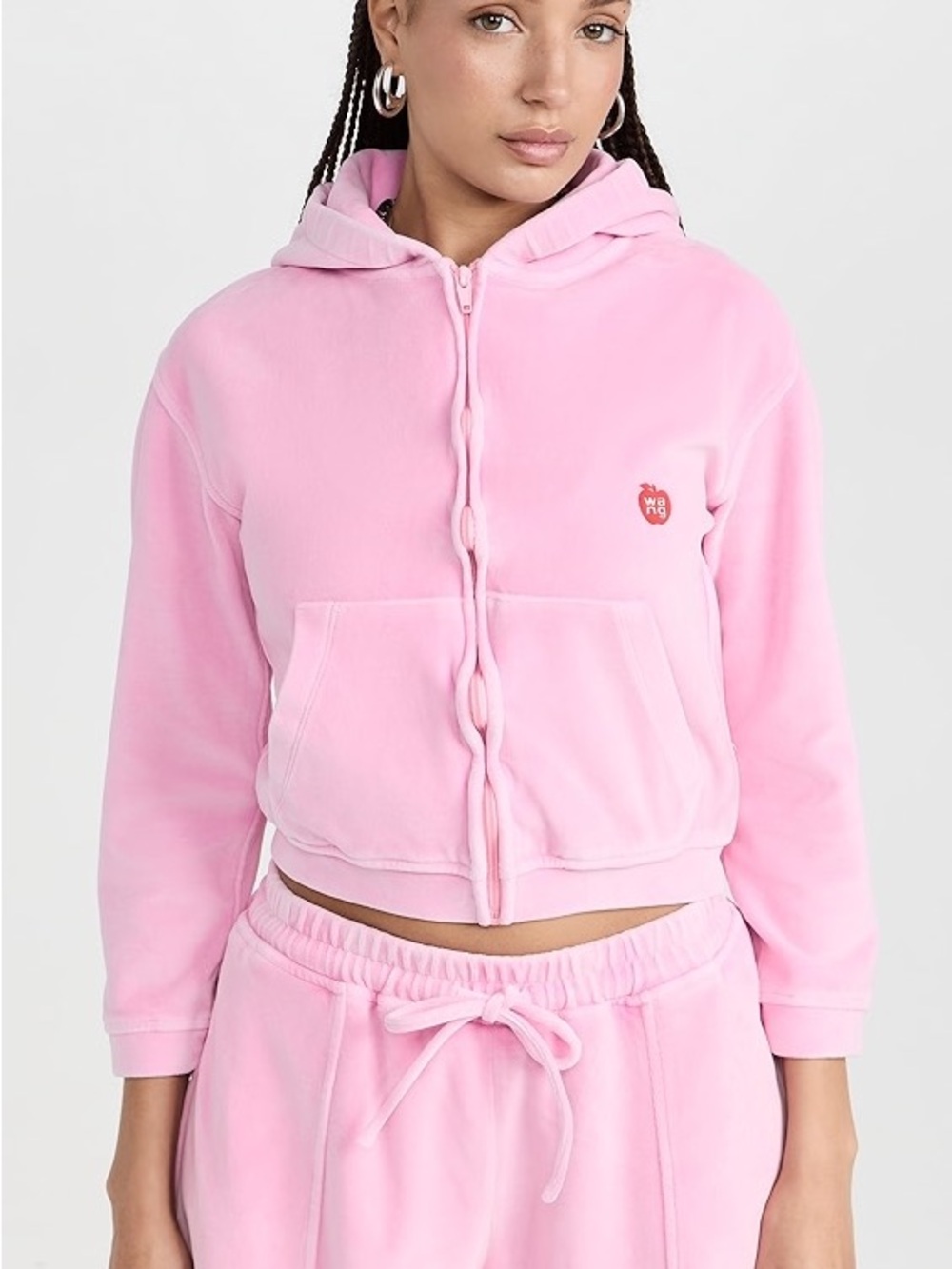 alexanderwang.t pink zip-up hoodie size S
